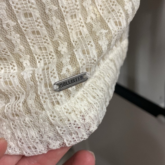 Y2K HOLLISTER METALLIC LACE MINI SKIRT WITH FOIL LINING PLUS COMFORT COTTON SLIP - Picture 6 of 11